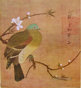 桃の枝に鳩 1108年 古い墨 Oil Paintings